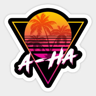 A-Ha - Proud Name Retro 80s Sunset Aesthetic Design Sticker